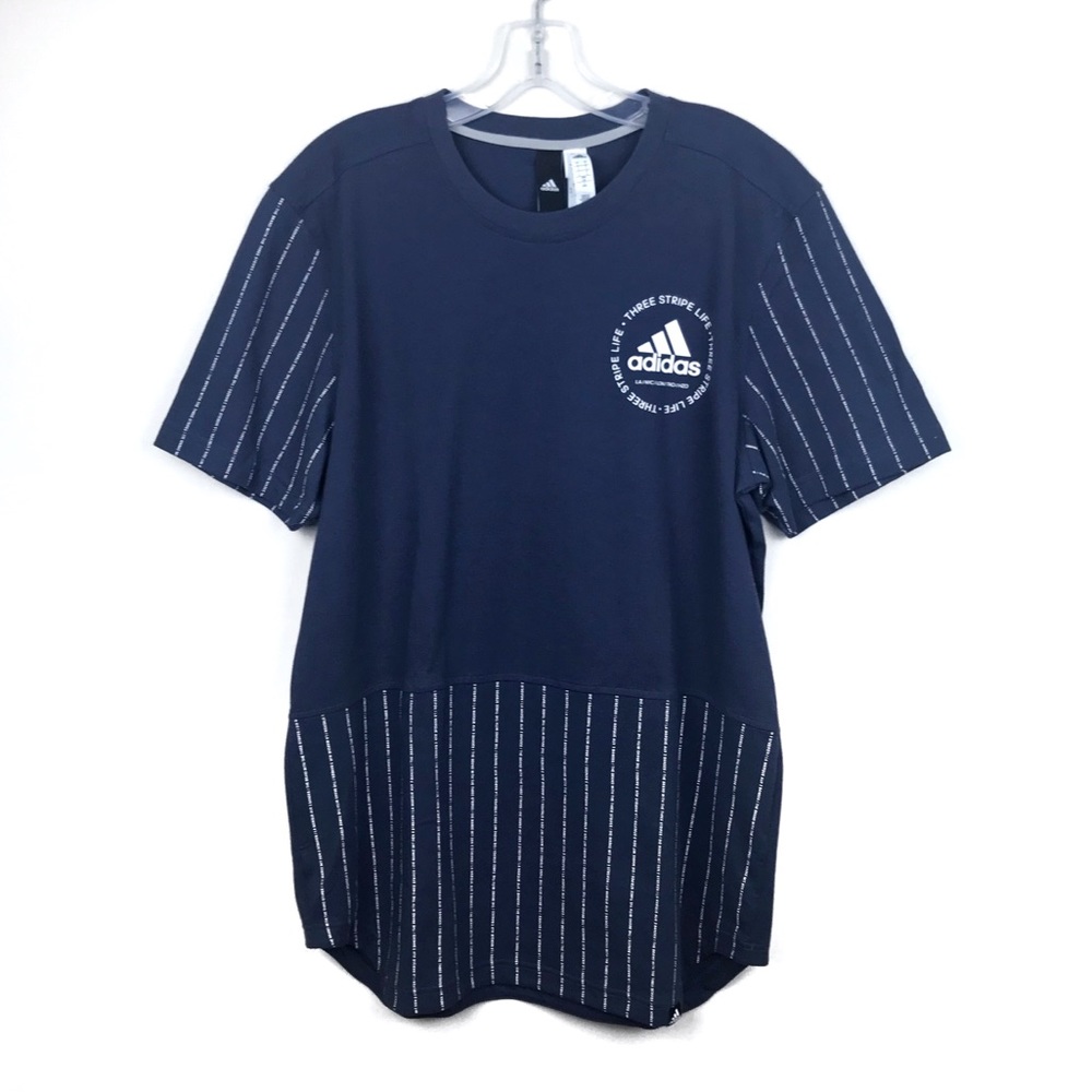 Adidas | Short Sleeve Three Stripe T-Shirt L